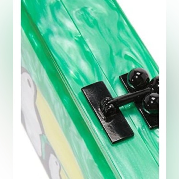 Edie Parker Kelly Green Toucan Jean Clutch - Picture 2 of 5